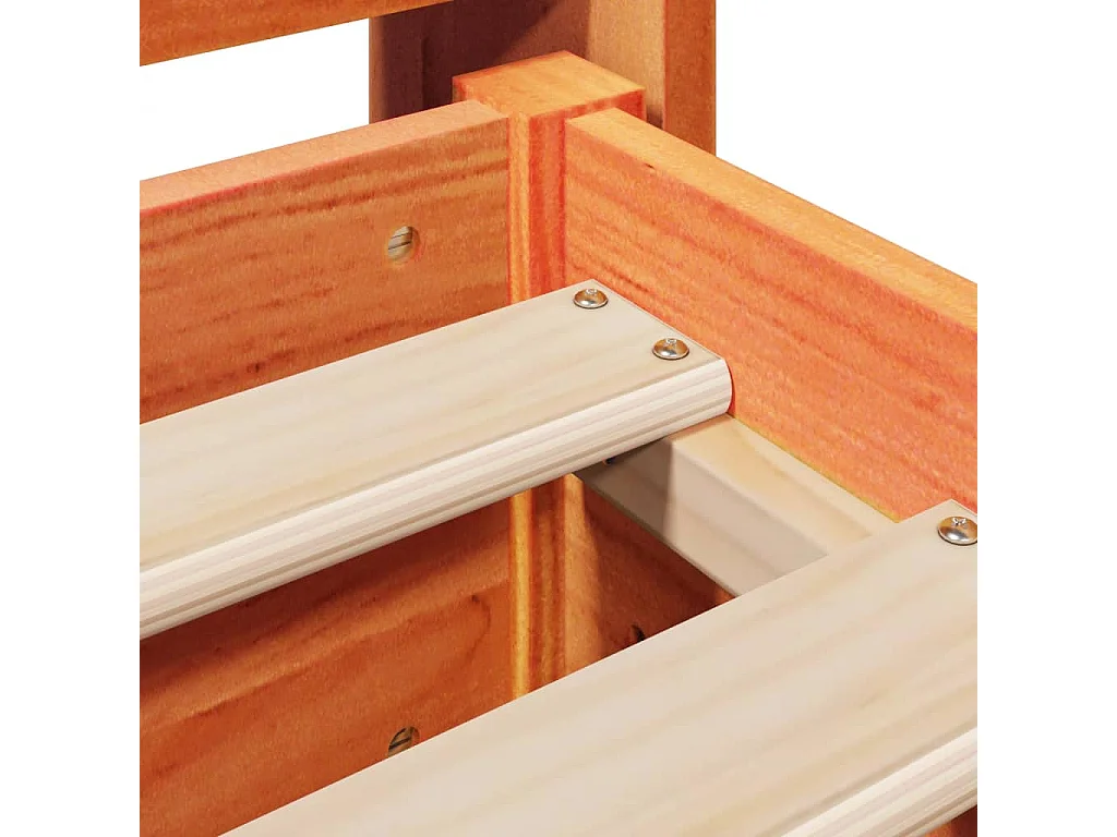Estructura de cama sin colchón marrón cera 120x190cm madera maciza de pino