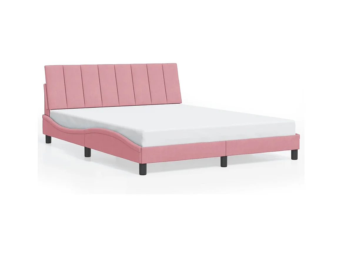 Bedframe zonder matras roze 160x200 cm fluweel