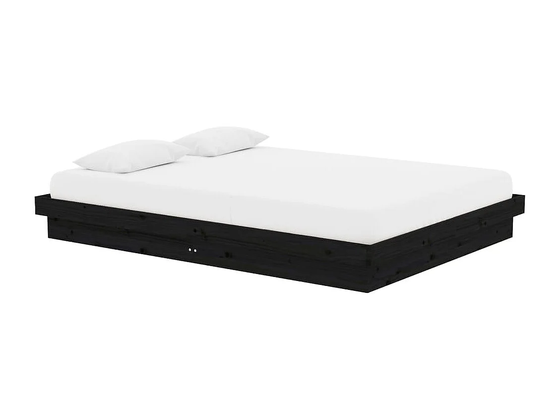 Struttura letto senza materasso in legno massello nero 140x190 cm