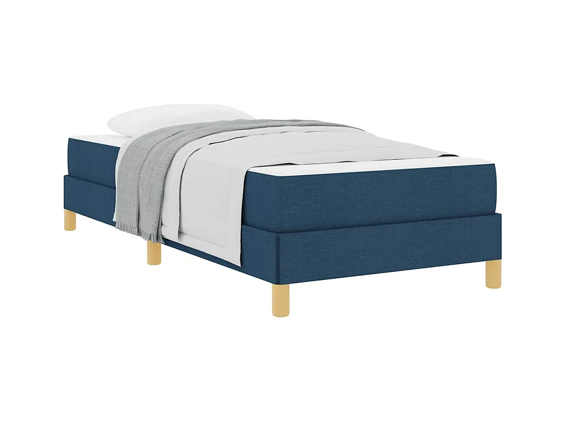 Letto Box Spring blu e marrone 90 x 200 cm