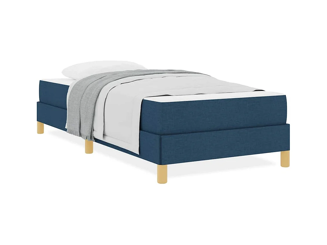 Letto Box Spring blu e marrone 90 x 200 cm