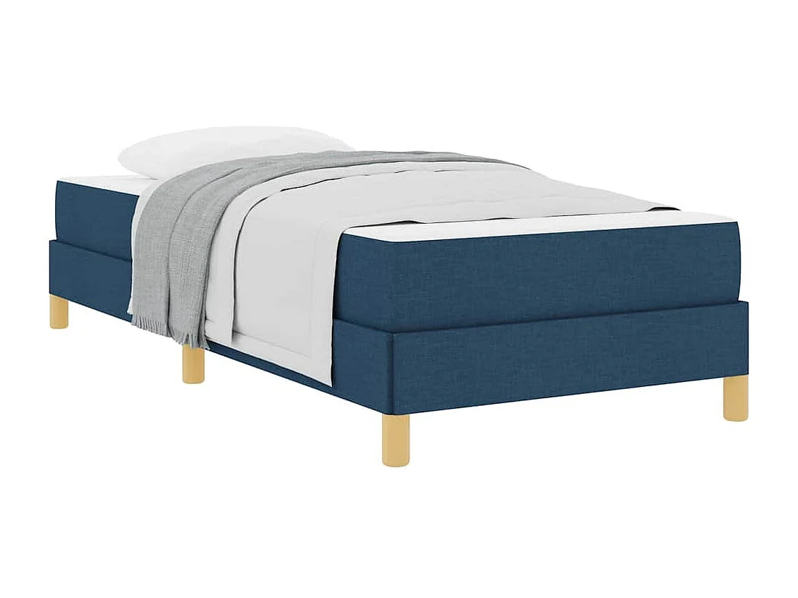 Letto Box Spring blu e marrone 90 x 200 cm