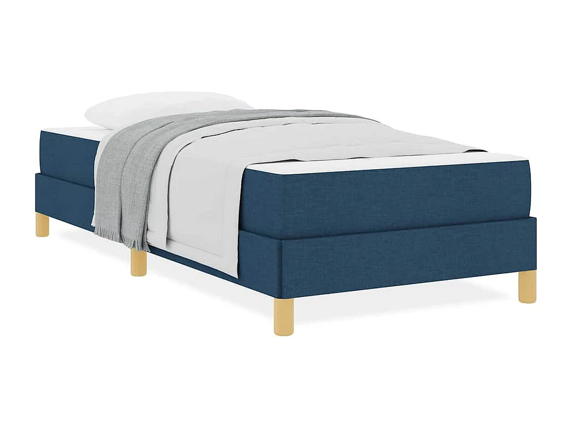Letto Box Spring blu e marrone 90 x 200 cm