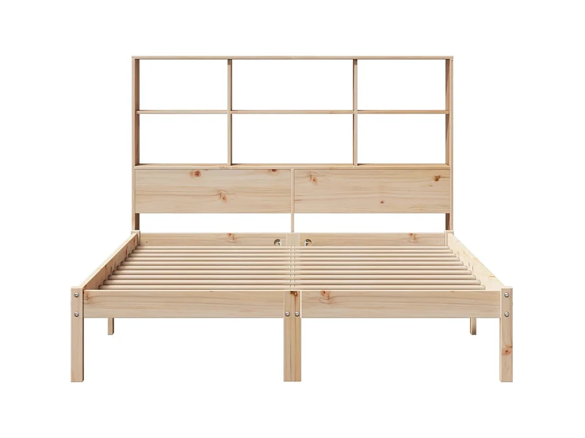Letto a libreria senza materasso 160x200 cm in legno massello di pino