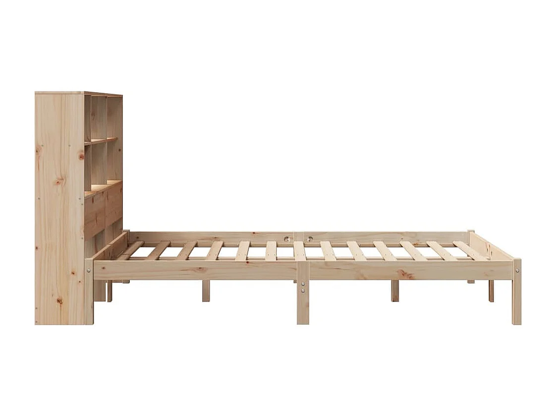 Letto a libreria senza materasso 160x200 cm in legno massello di pino