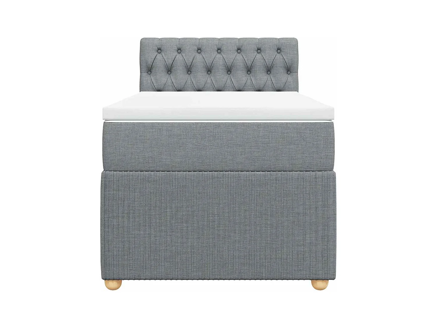 Sommier à lattes de lit avec matelas Gris clair 100x200cm Tissu