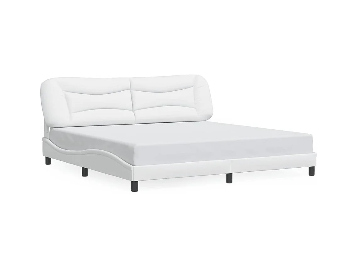 Bedframe met LED zonder matras wit 200x200 cm