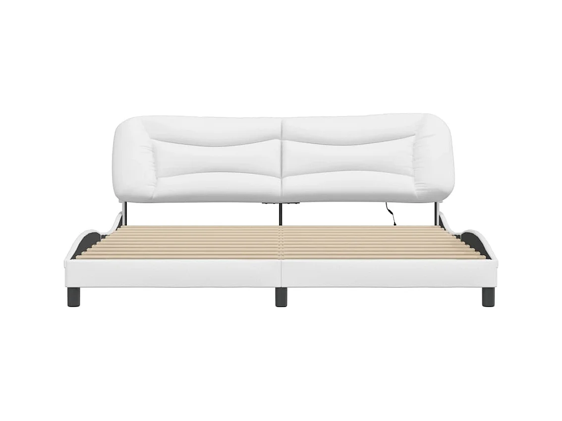 Bedframe met LED zonder matras wit 200x200 cm