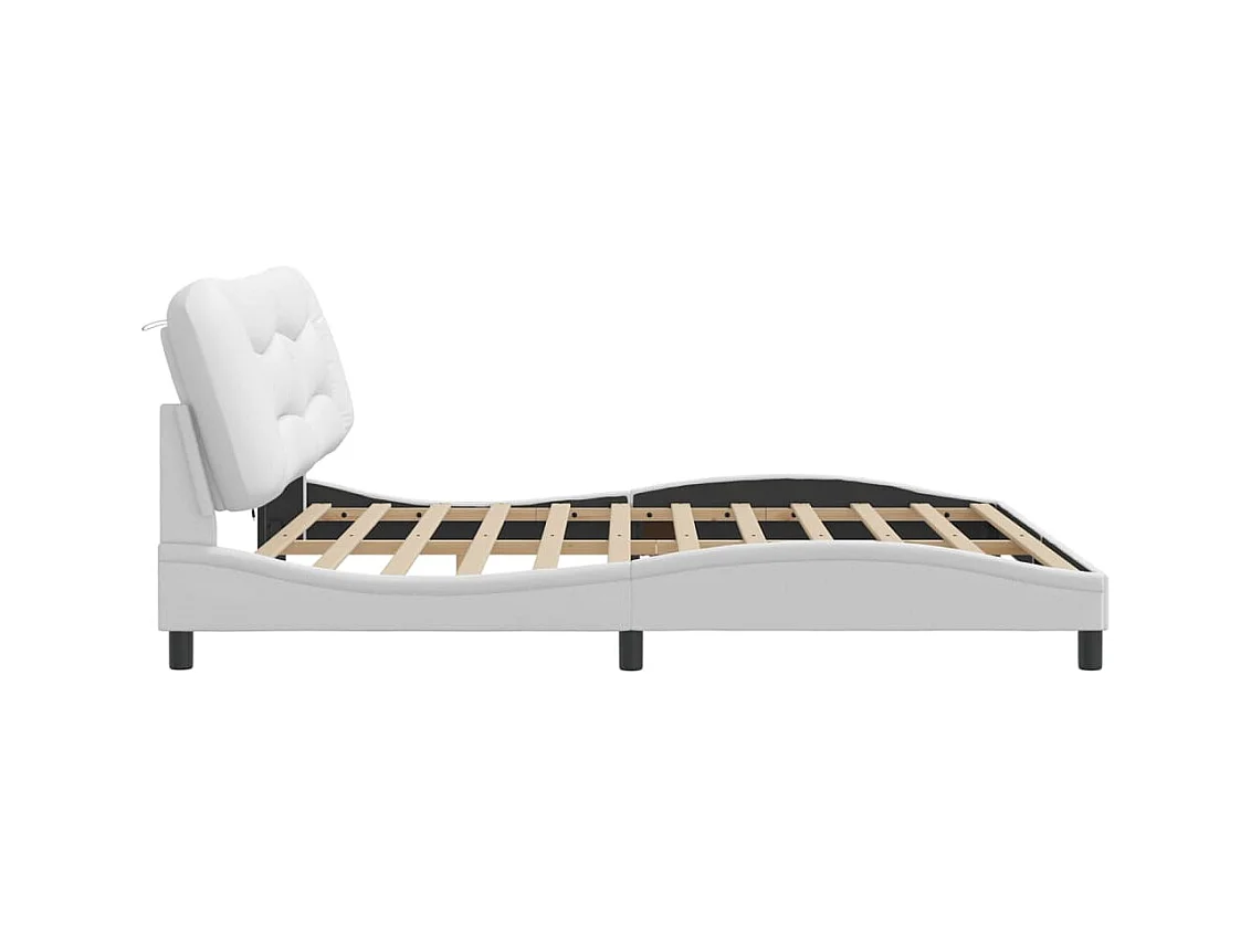 Bedframe met LED zonder matras wit 200x200 cm