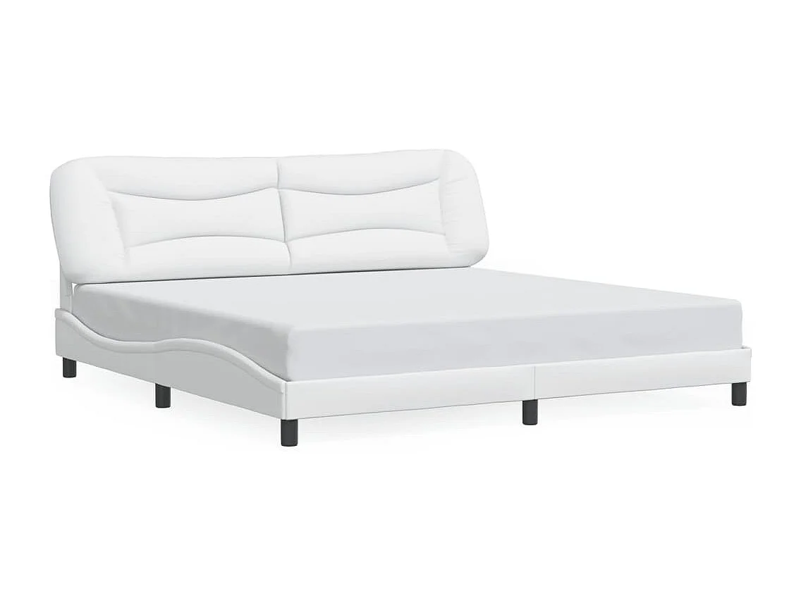 Cadre de lit avec LED sans matelas blanc 200x200 cm