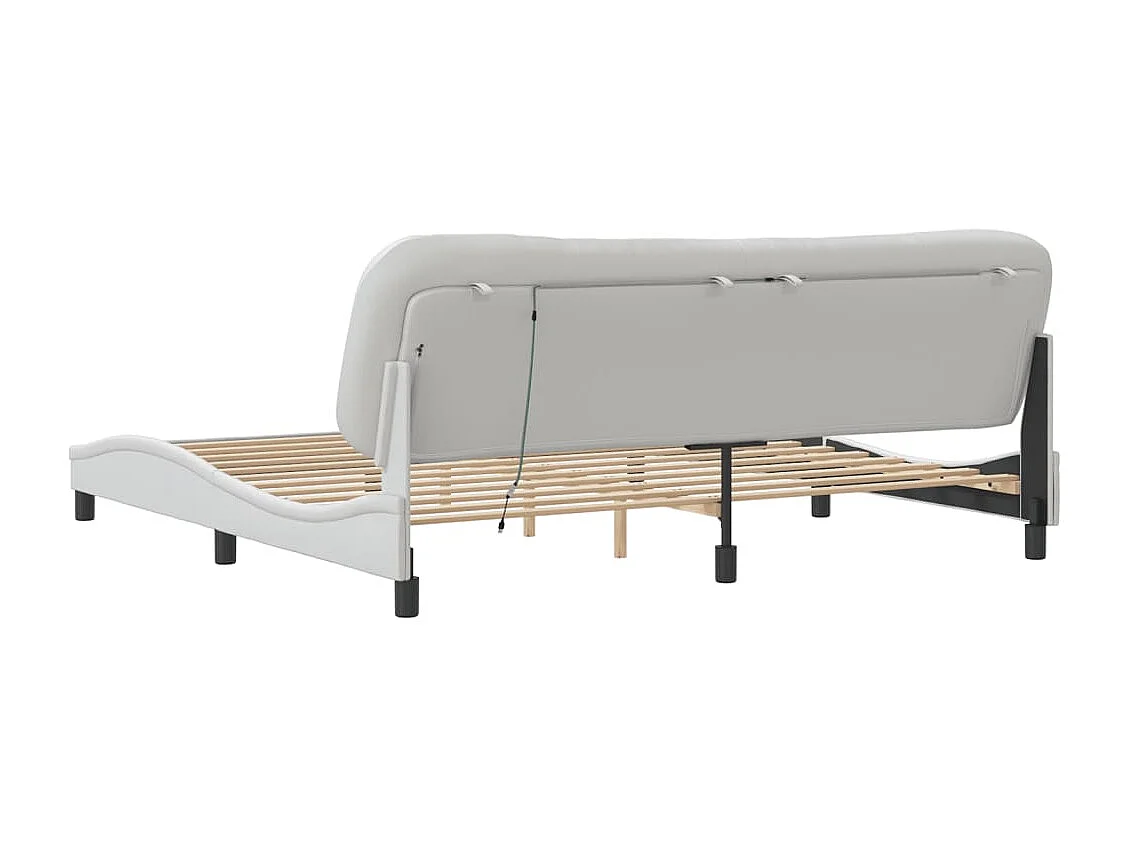 Cadre de lit avec LED sans matelas blanc 200x200 cm