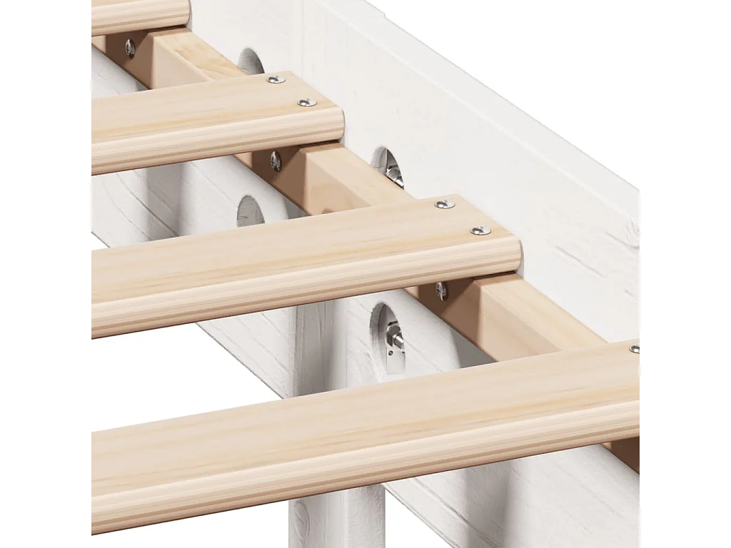 Bedframe zonder matras wit 75x190 cm massief grenenhout