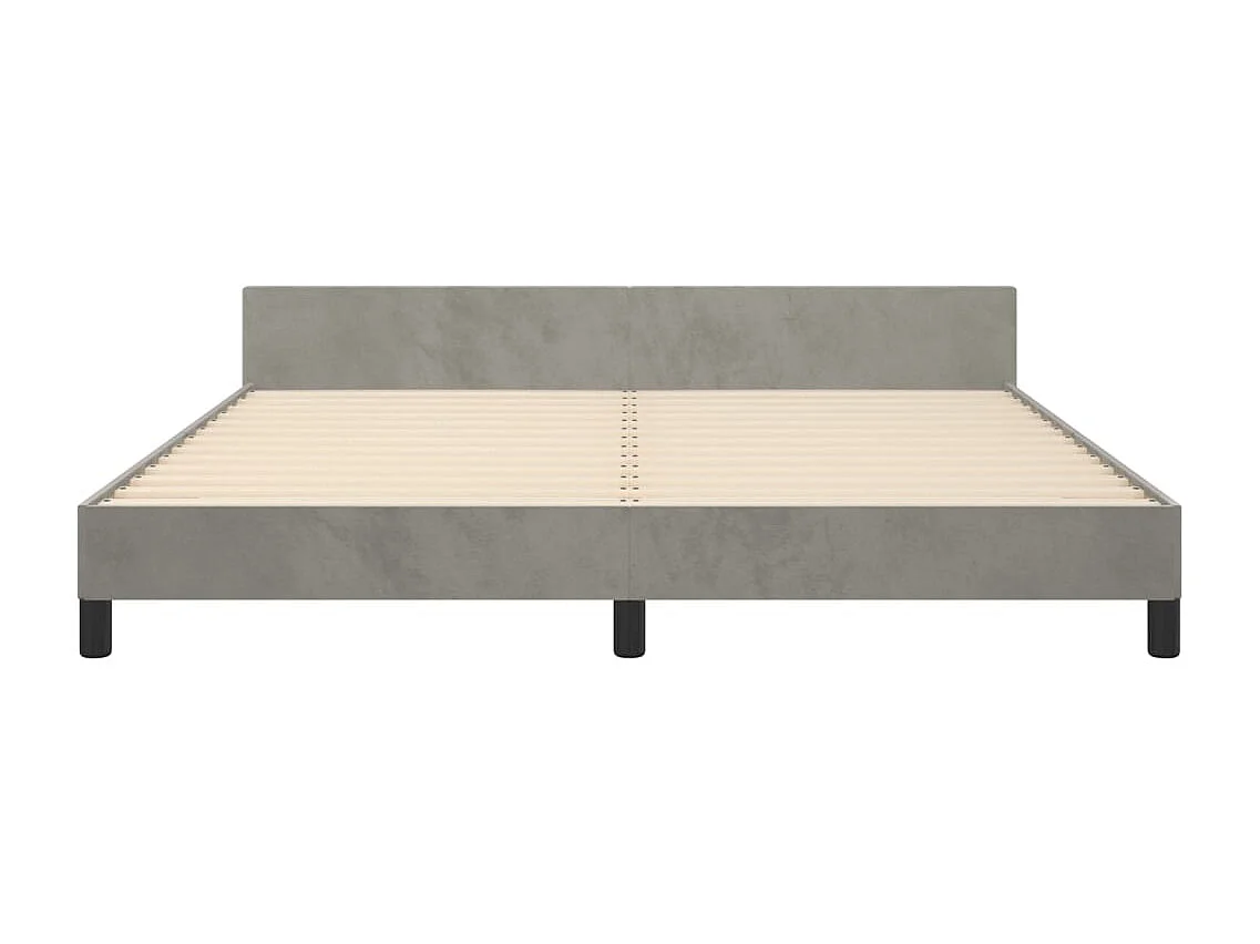 Cadre de lit sans matelas gris clair 160x200 cm velours
