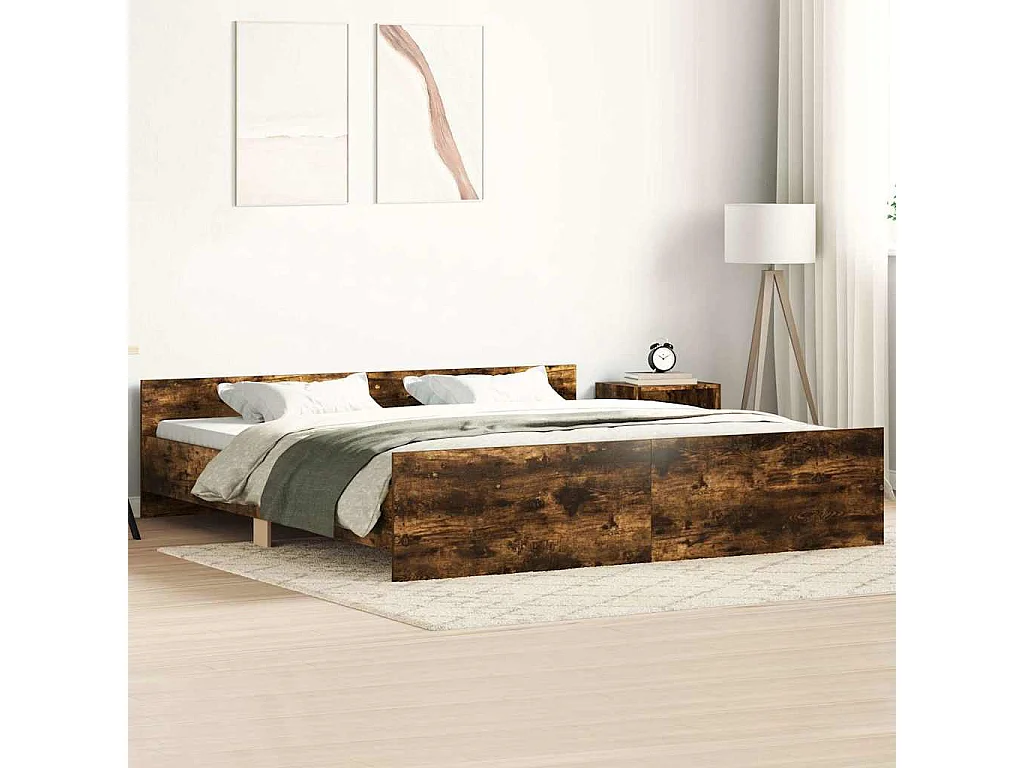 Bedframe zonder matras gerookt eiken 160x200 cm