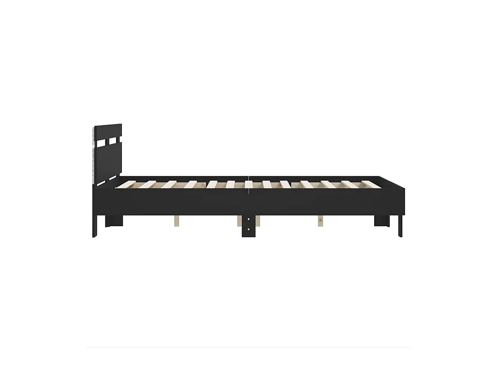 Cadre de lit avec LED sans matelas noir 135x190 cm