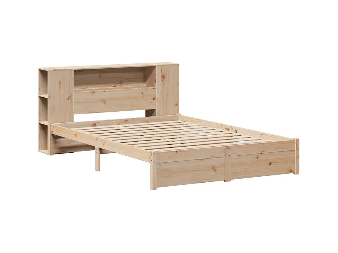 Bibliotheekbed zonder matras 150x200 cm massief grenenhout