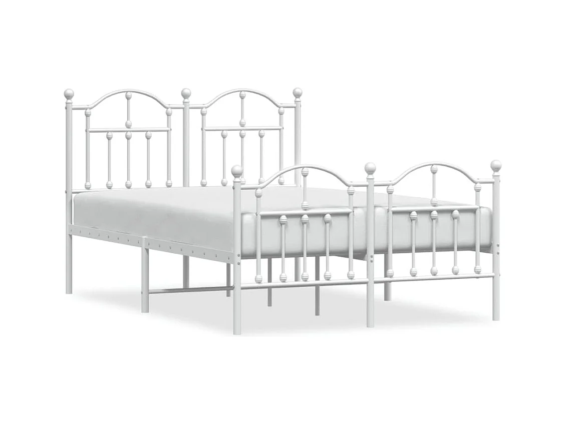 Metalen bedframe zonder matras en voeteneinde wit 120x200 cm