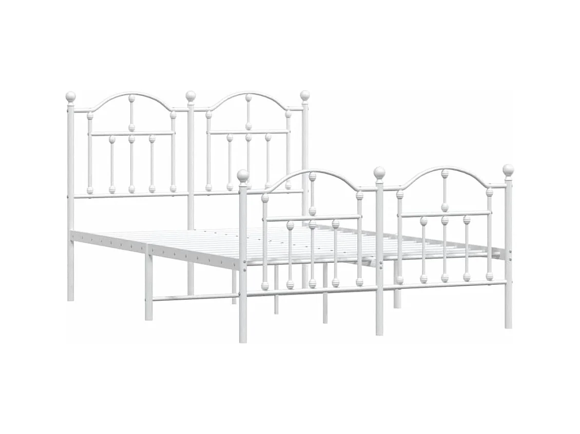 Metalen bedframe zonder matras en voeteneinde wit 120x200 cm