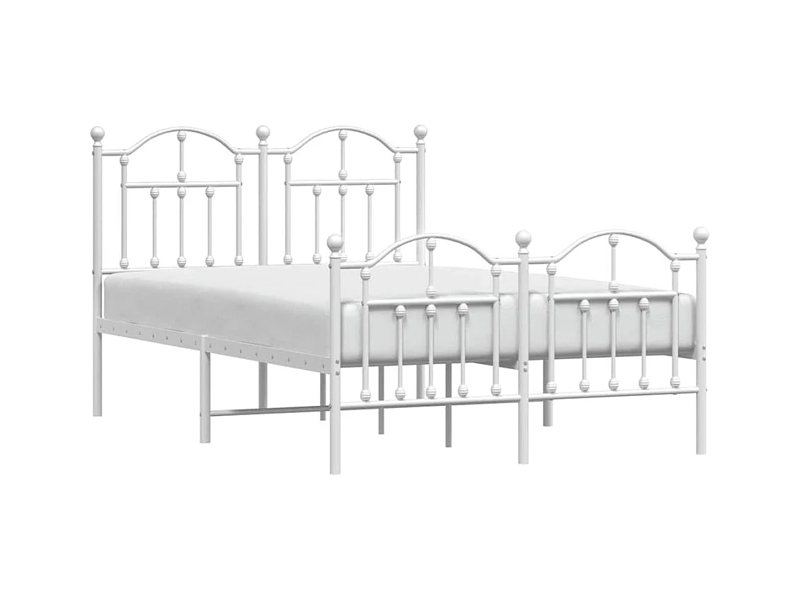 Metalen bedframe zonder matras en voeteneinde wit 120x200 cm