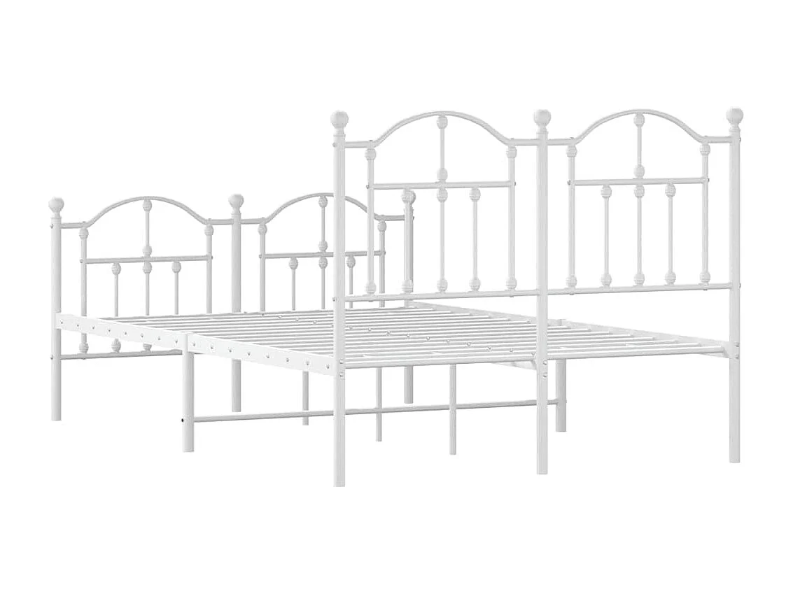 Metalen bedframe zonder matras en voeteneinde wit 120x200 cm