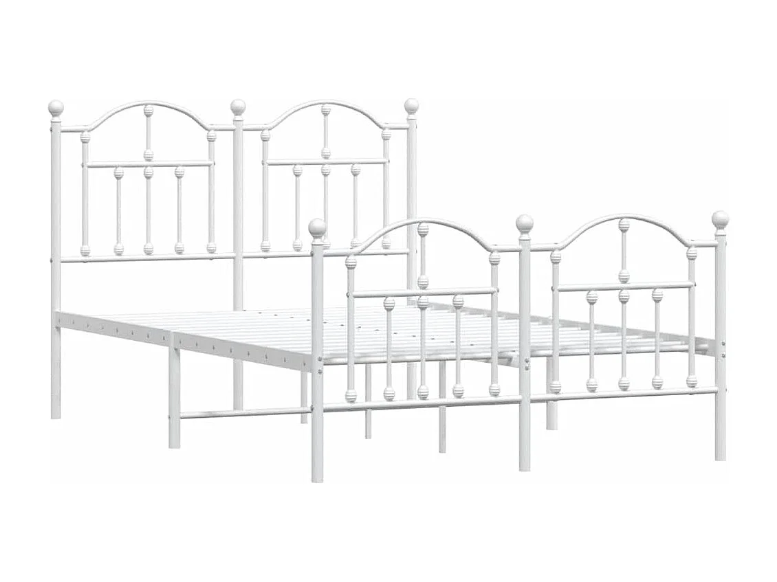 Metalen bedframe zonder matras en voeteneinde wit 120x200 cm