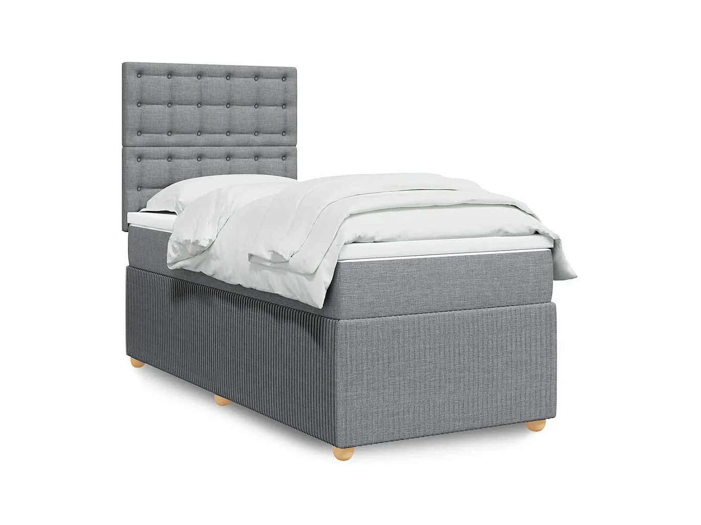 Lattenbodem en matras Lichtgrijs 90x190 cm Stof