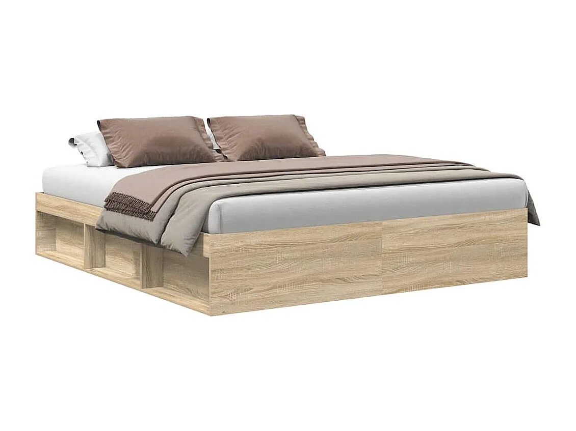 Cadre de lit sans matelas chêne sonoma 180x200 cm