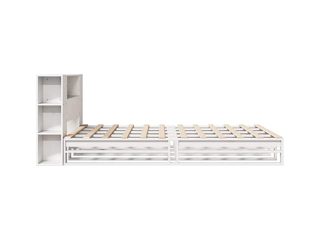 Wit boekenkastbed zonder matras 140x190 cm massief hout