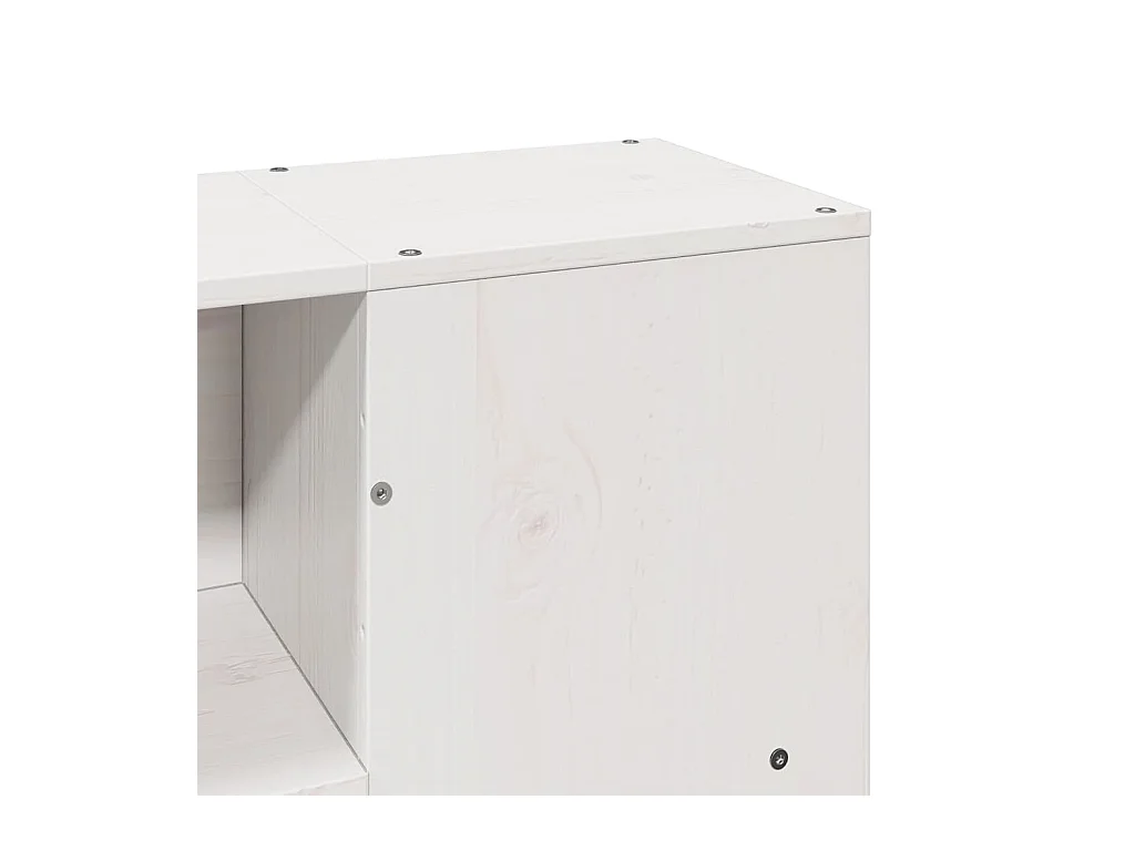 Wit boekenkastbed zonder matras 140x190 cm massief hout