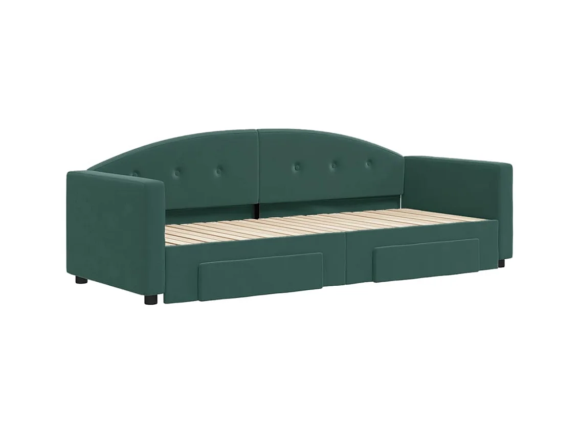 Divano letto con rotelle e cassetti senza materasso 80x200 cm