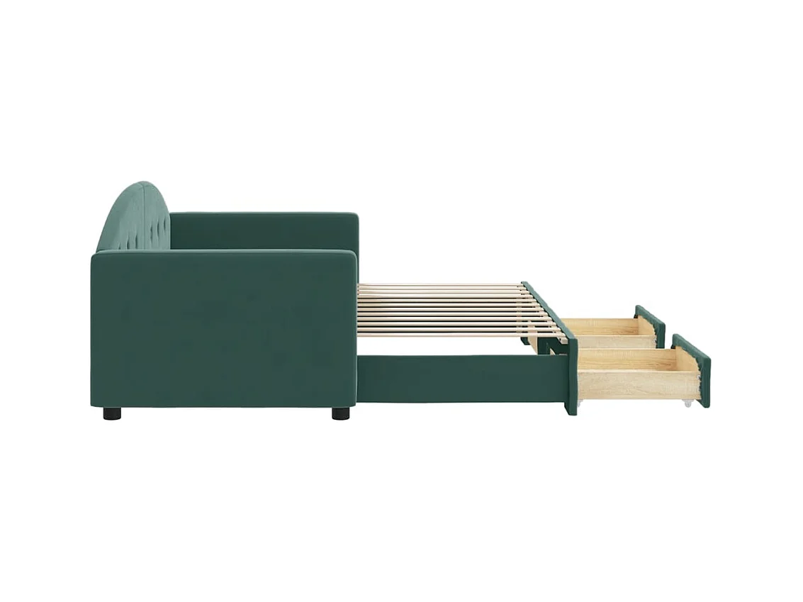 Divano letto con rotelle e cassetti senza materasso 80x200 cm