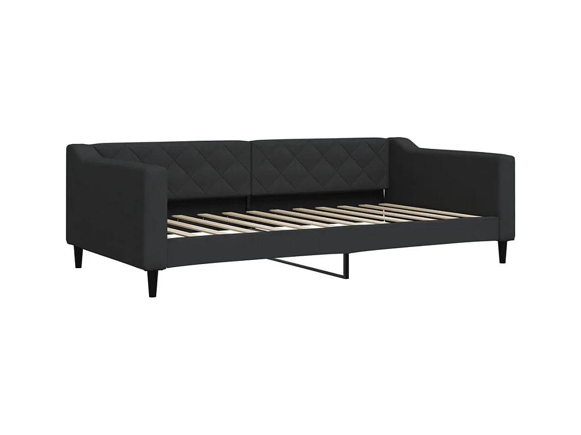 Divano letto con rotelle e cassetti senza materasso nero 100x200cm