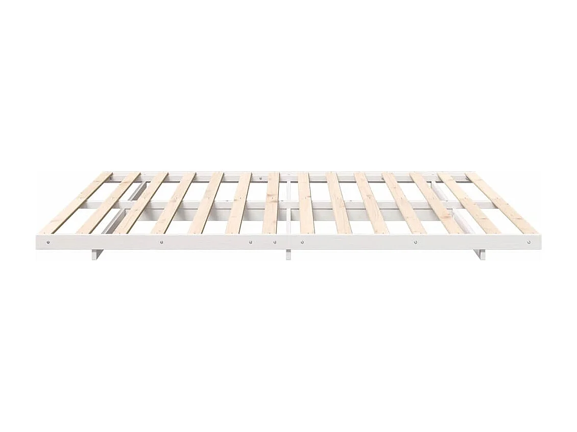 Verhoogd bedframe wit 200 x 220 cm massief grenenhout