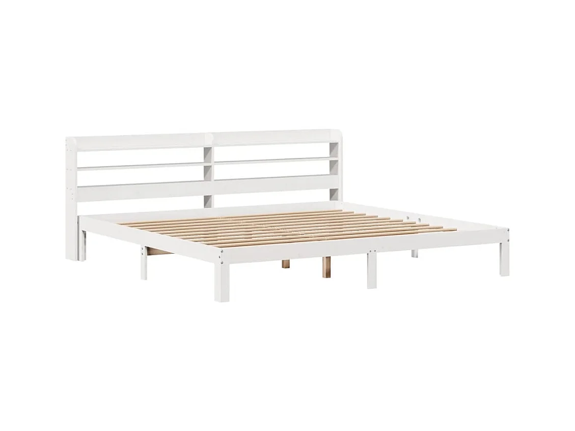 Bedframe met hoofdbord zonder matras wit 180x200 cm