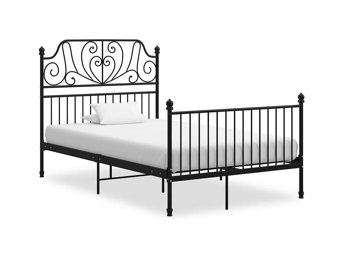 Struttura letto senza materasso in metallo nero 120x200 cm