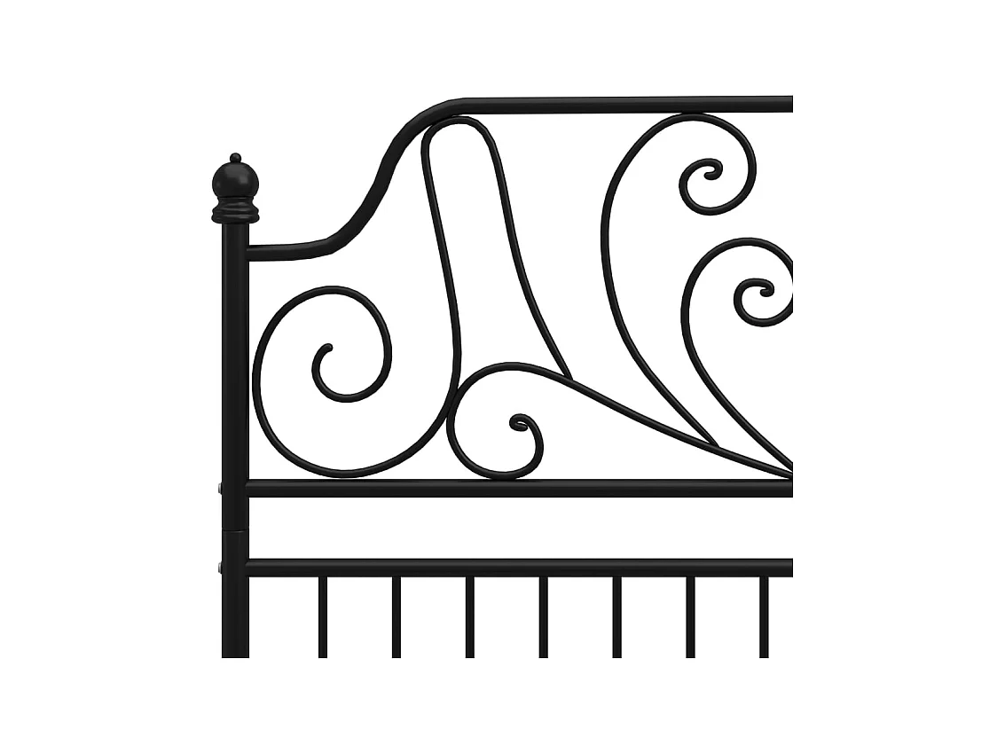 Struttura letto senza materasso in metallo nero 120x200 cm