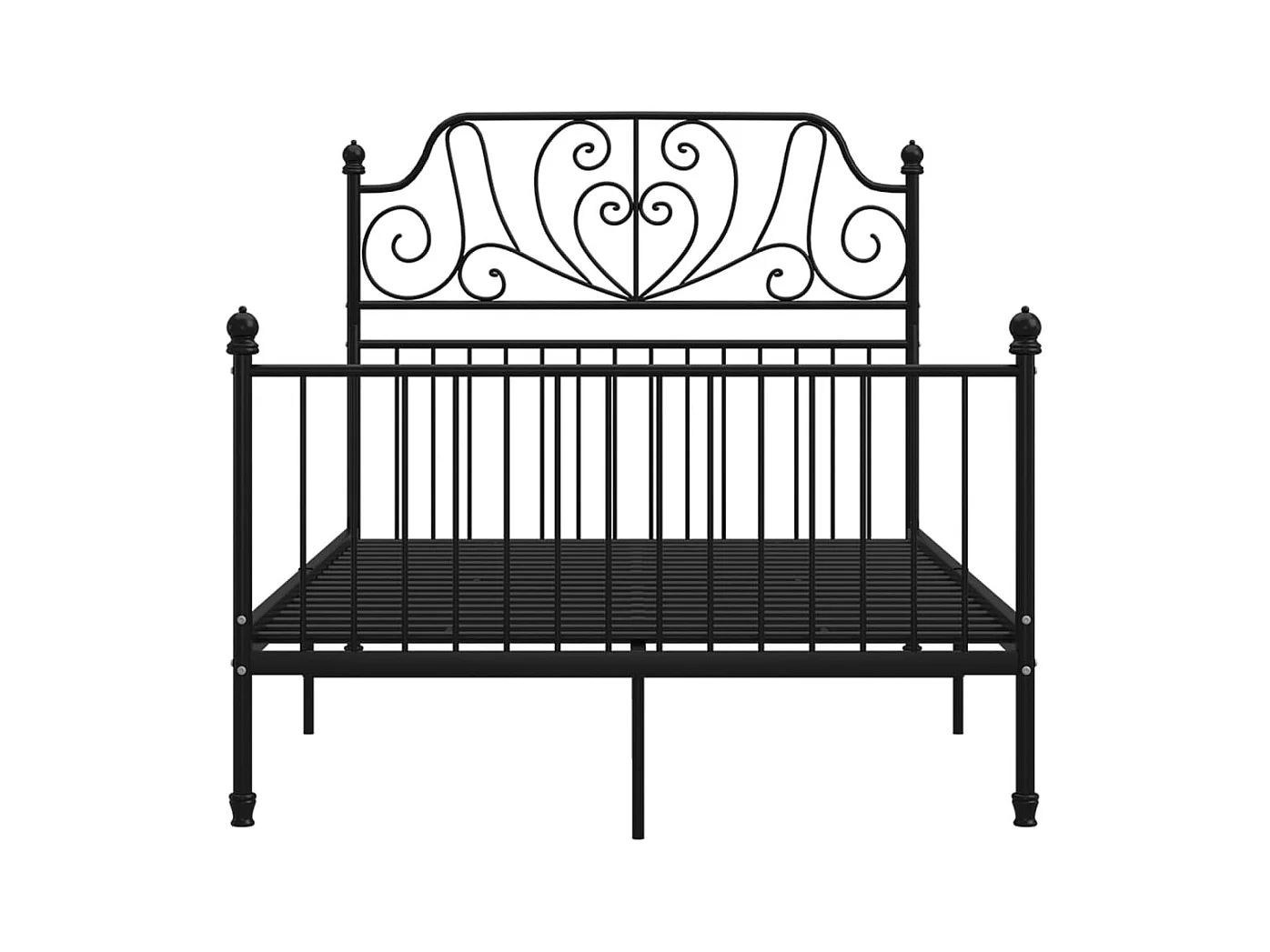 Struttura letto senza materasso in metallo nero 120x200 cm