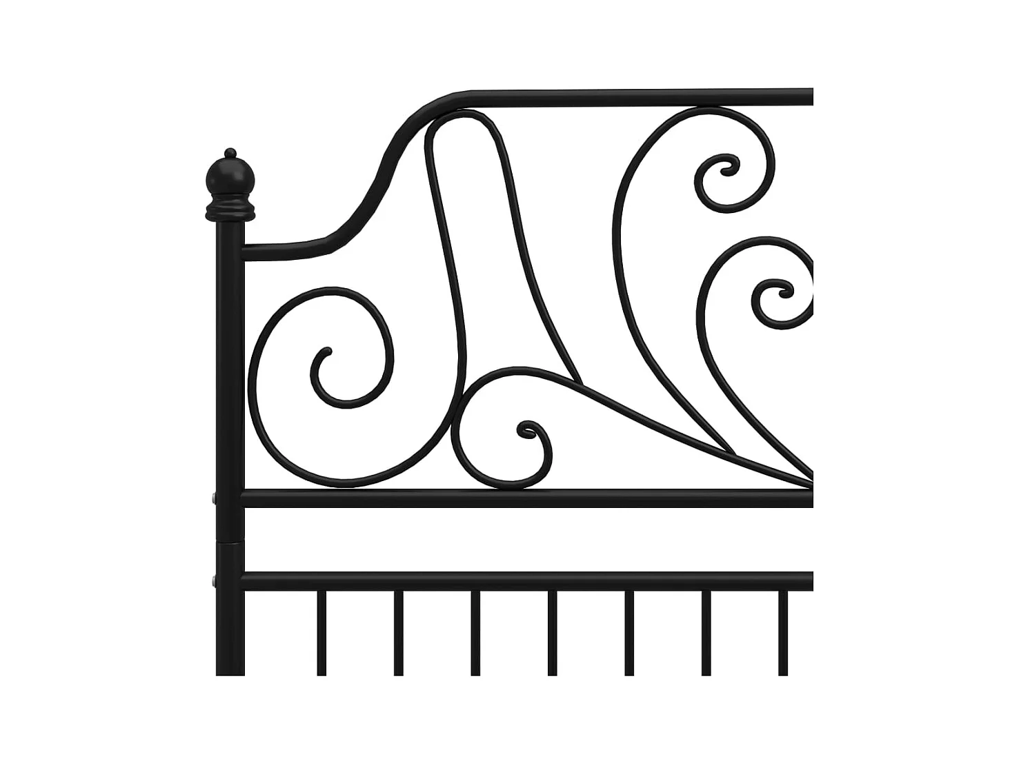 Struttura letto senza materasso in metallo nero 120x200 cm