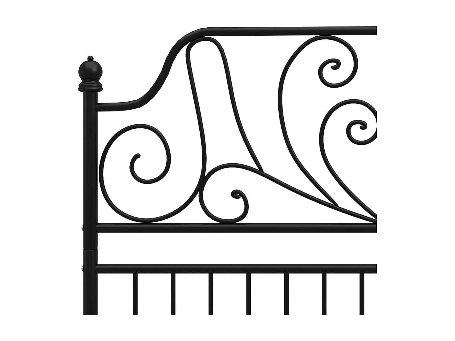 Cadre de lit sans matelas noir métal 120x200 cm