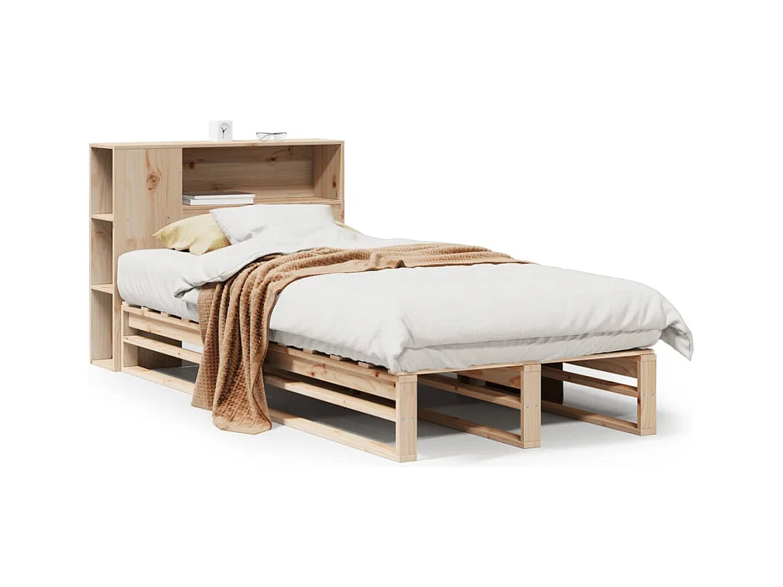 Bibliotheekbed zonder matras 90x190 cm massief hout