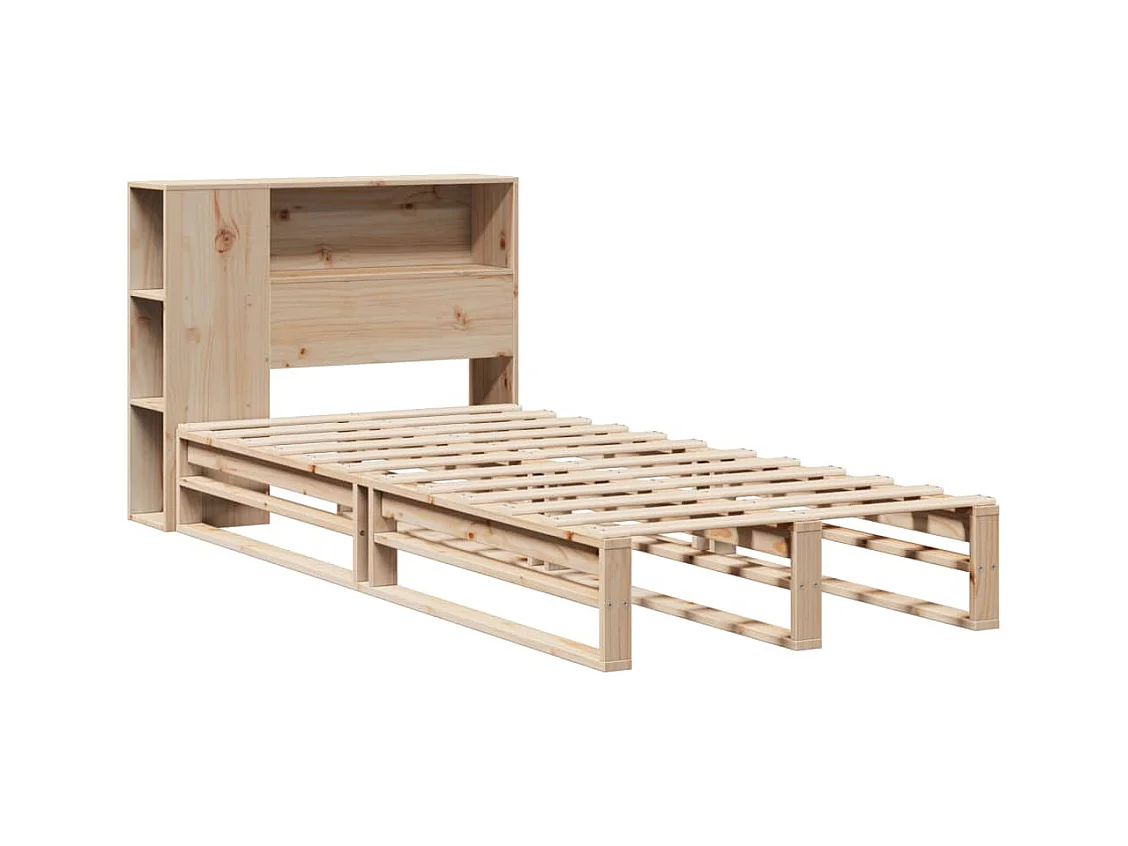 Bibliotheekbed zonder matras 90x190 cm massief hout