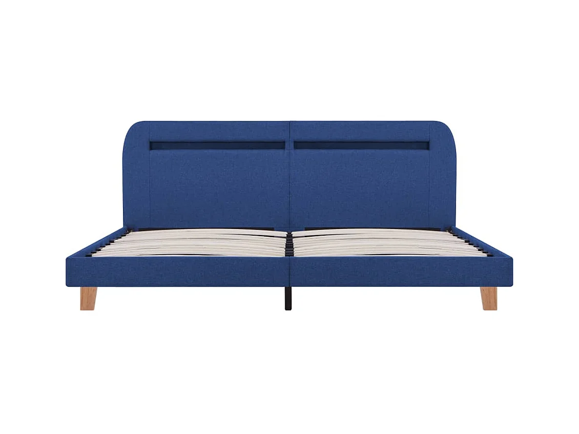 Struttura letto con LED senza materasso tessuto blu 180x200 cm