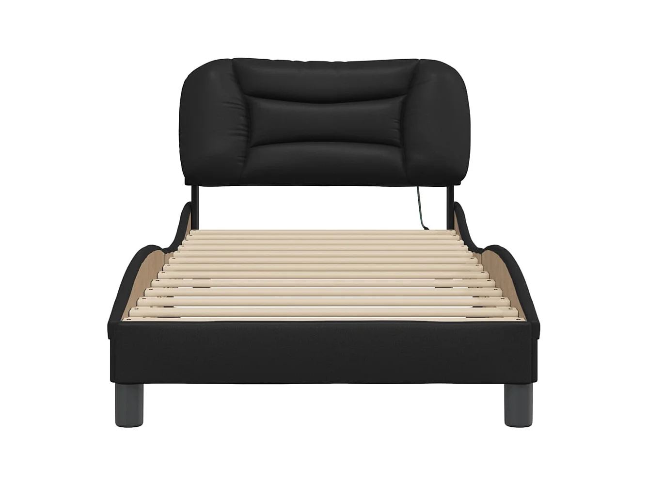 Struttura letto con LED senza materasso nero 90x190 cm