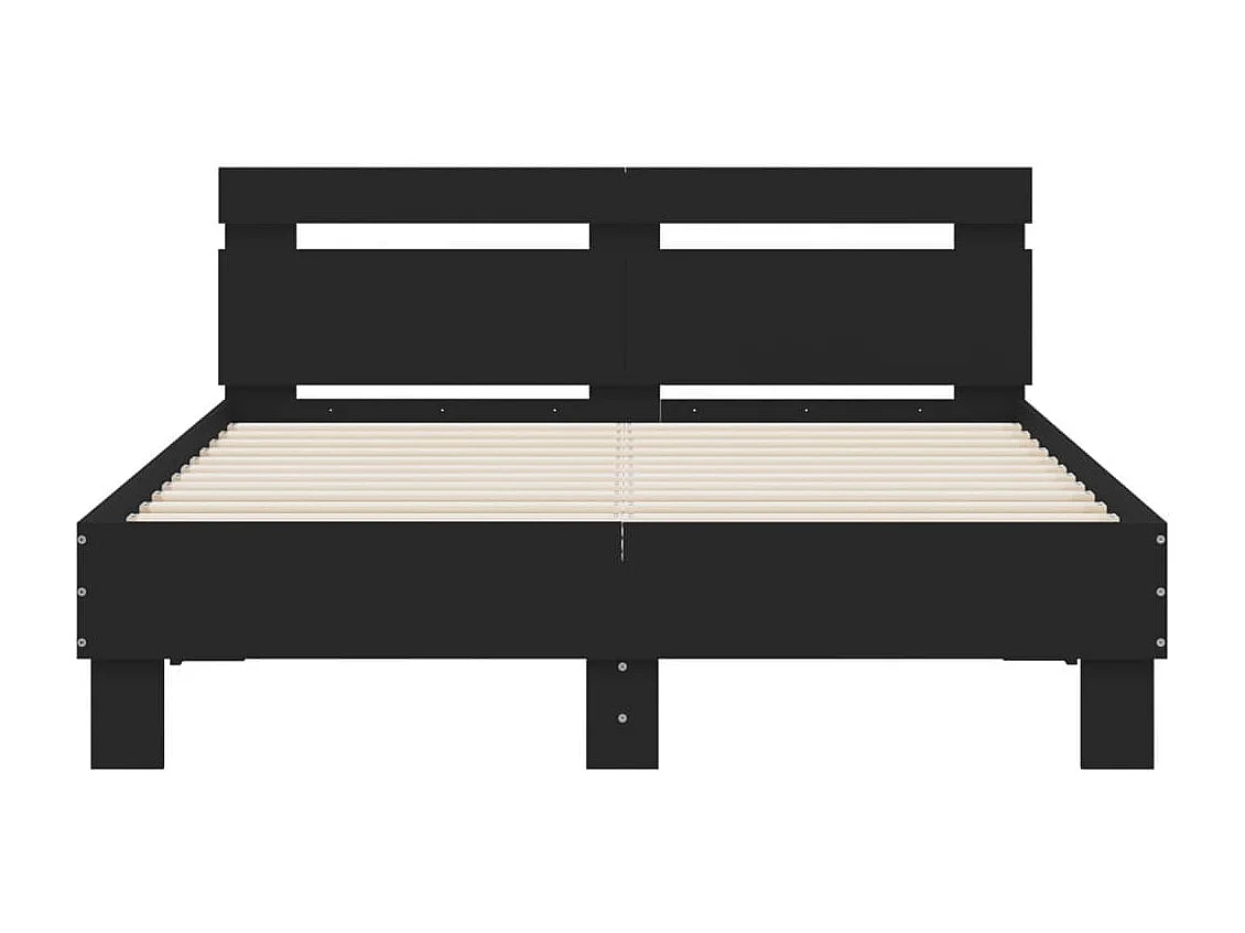 Bedframe met LED zonder matras zwart 120x200 cm