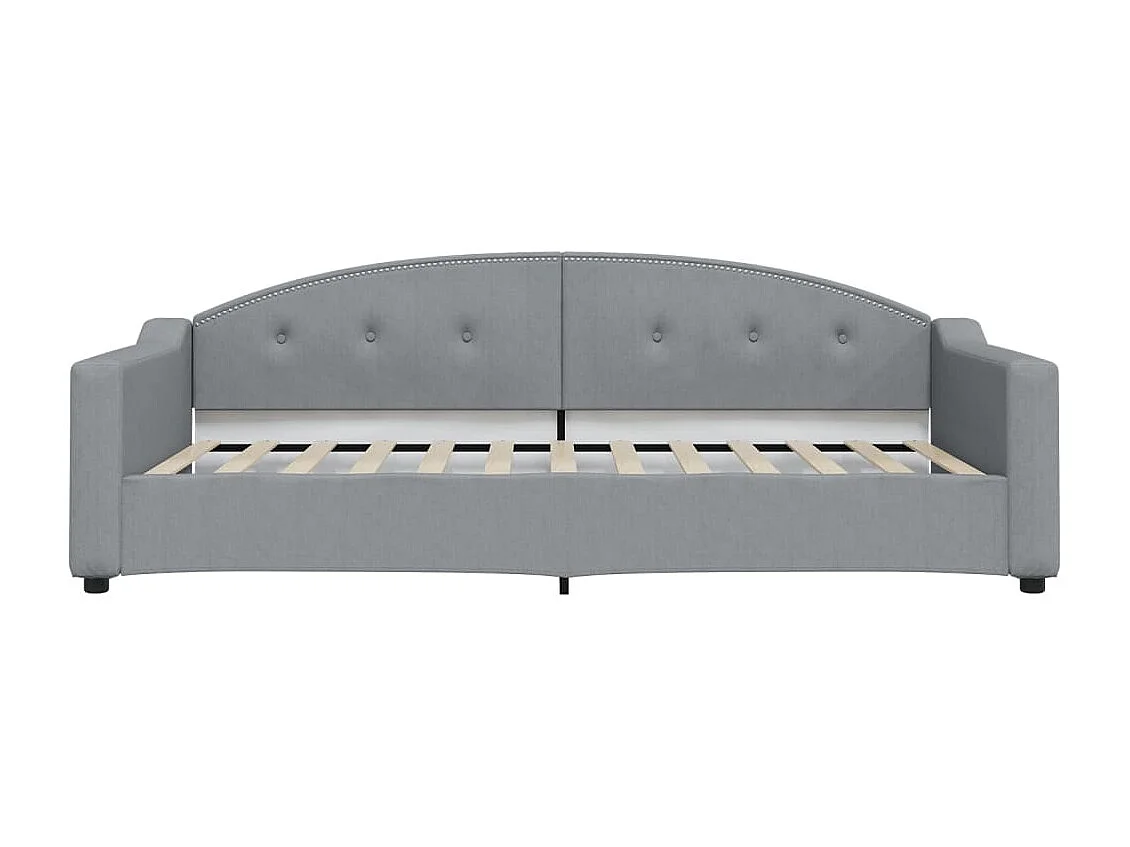 Lit de jour avec gigogne sans matelas gris clair 100x200 cm