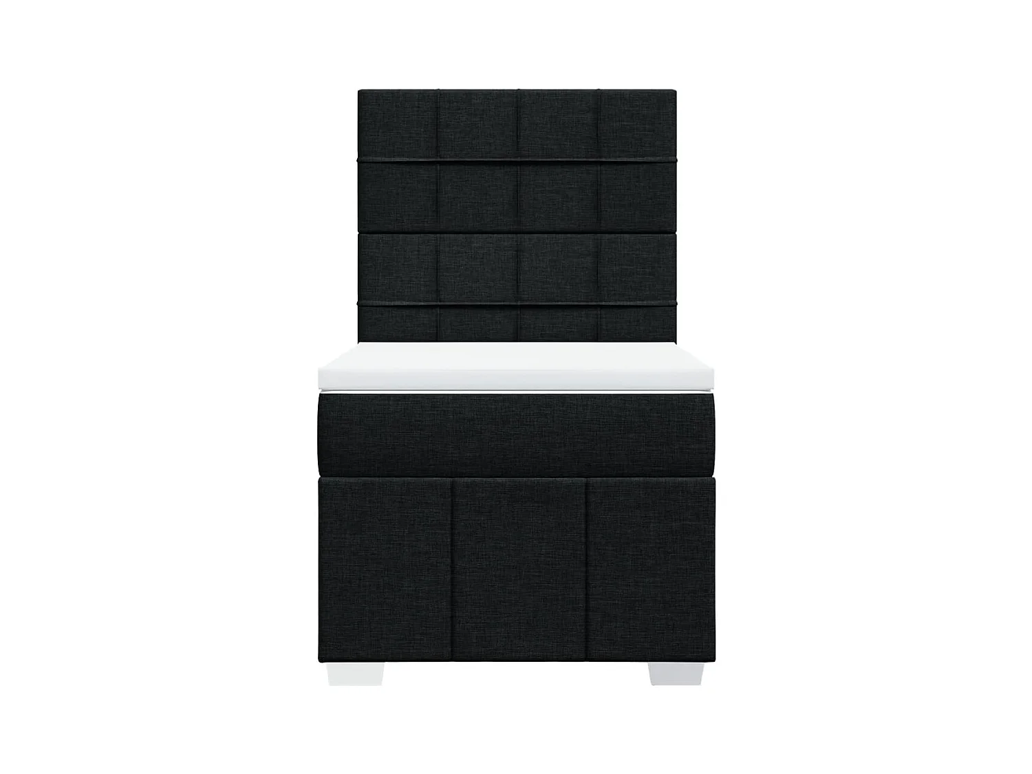 Lattenbodem met matras Zwart 90x200 cm Stof