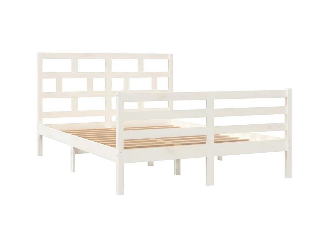 Bedframe zonder matras wit massief hout 140x200 cm