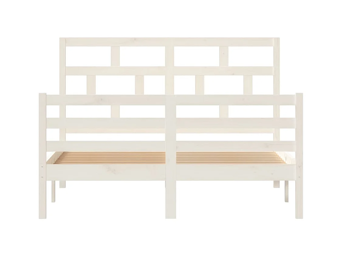Bedframe zonder matras wit massief hout 140x200 cm