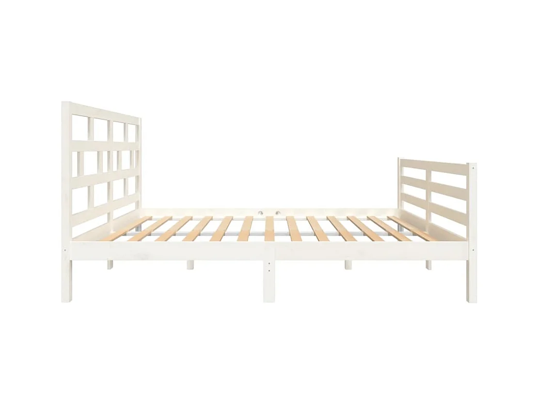 Bedframe zonder matras wit massief hout 140x200 cm