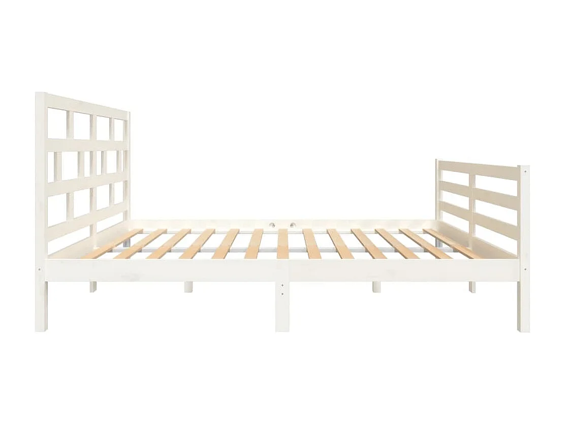 Bettgestell ohne Matratze weiß Massivholz 140x200 cm